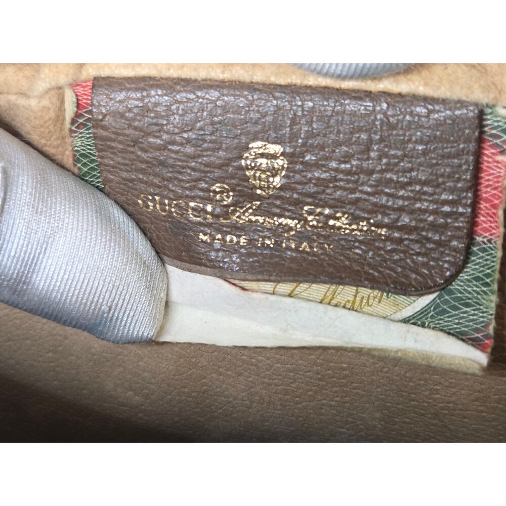 Gucci GG Supreme Web Stripe Clutch Cosmetic Bag Pouch Brown Monogram Web Vintage - Picture 14 of 15